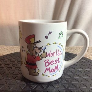 WORLDS BEST MOM Super Mom #1 Mom White W/Animals Ceramic Coffee/Tea Mug